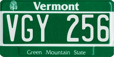 VT license plate VGY256