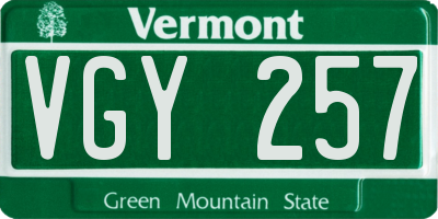 VT license plate VGY257