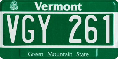 VT license plate VGY261