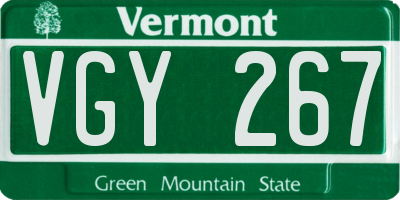 VT license plate VGY267