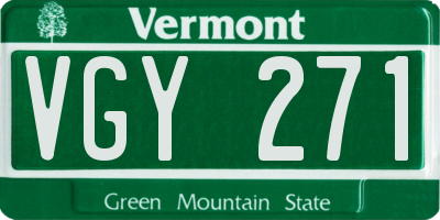 VT license plate VGY271