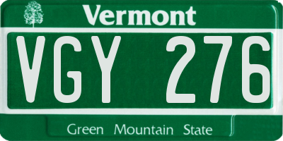 VT license plate VGY276