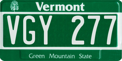 VT license plate VGY277