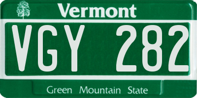 VT license plate VGY282