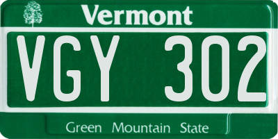 VT license plate VGY302