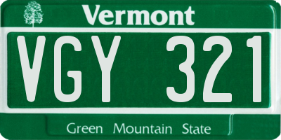 VT license plate VGY321