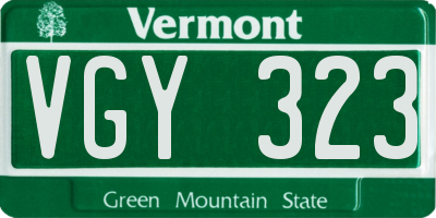 VT license plate VGY323