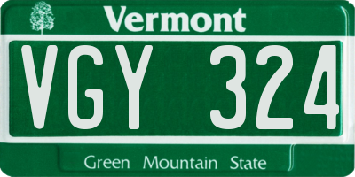 VT license plate VGY324
