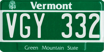 VT license plate VGY332