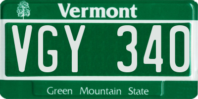 VT license plate VGY340