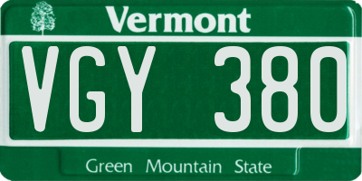 VT license plate VGY380