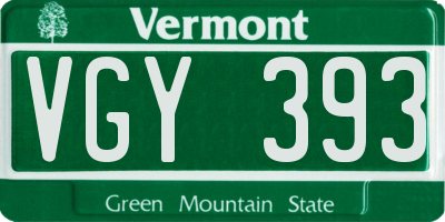 VT license plate VGY393