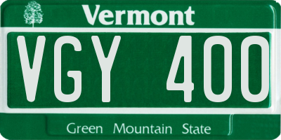 VT license plate VGY400