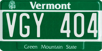 VT license plate VGY404