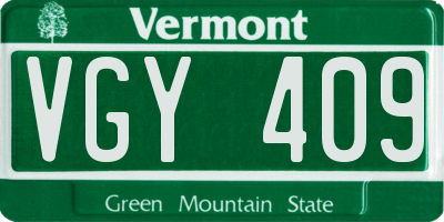 VT license plate VGY409