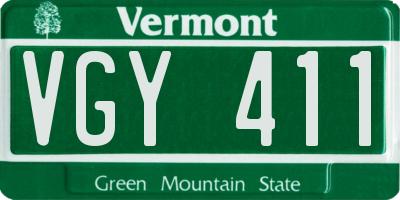 VT license plate VGY411