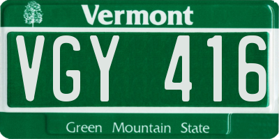 VT license plate VGY416