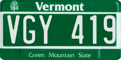 VT license plate VGY419