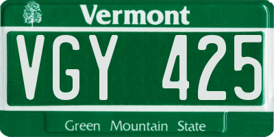 VT license plate VGY425
