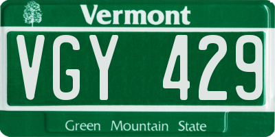 VT license plate VGY429