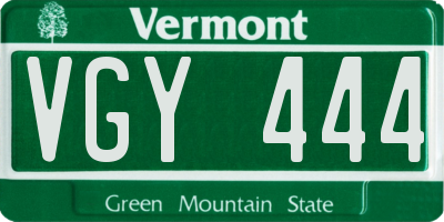 VT license plate VGY444