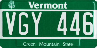 VT license plate VGY446