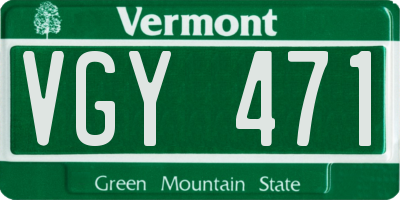 VT license plate VGY471