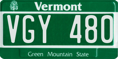 VT license plate VGY480