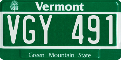 VT license plate VGY491