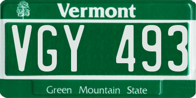 VT license plate VGY493