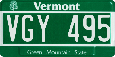 VT license plate VGY495