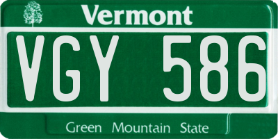 VT license plate VGY586