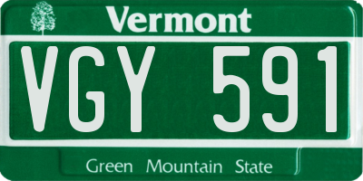 VT license plate VGY591