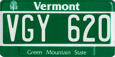VT license plate VGY620