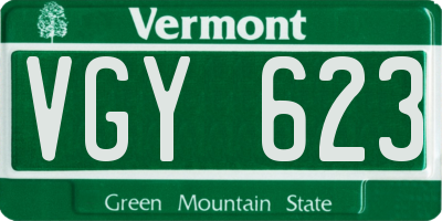 VT license plate VGY623
