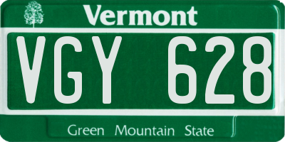 VT license plate VGY628