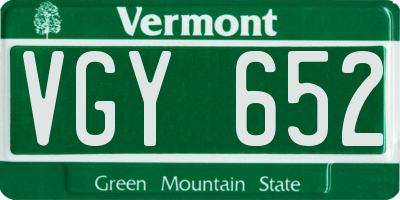 VT license plate VGY652