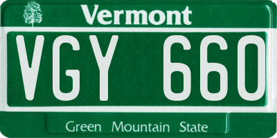 VT license plate VGY660