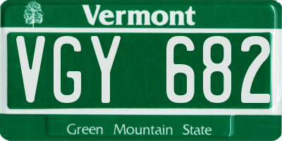 VT license plate VGY682