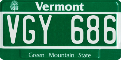 VT license plate VGY686