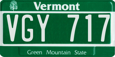 VT license plate VGY717