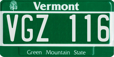 VT license plate VGZ116