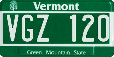VT license plate VGZ120