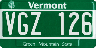 VT license plate VGZ126