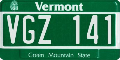 VT license plate VGZ141
