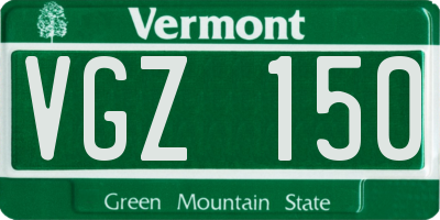 VT license plate VGZ150