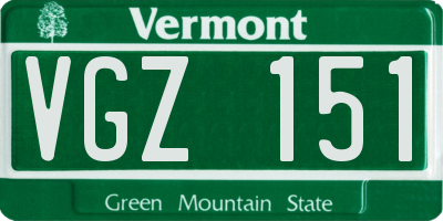 VT license plate VGZ151