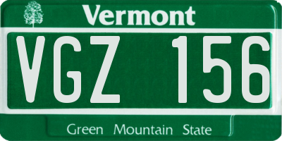 VT license plate VGZ156