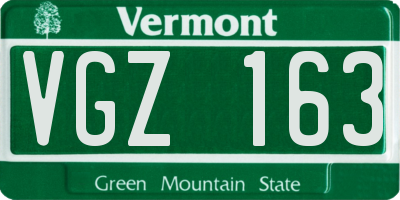 VT license plate VGZ163