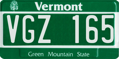 VT license plate VGZ165